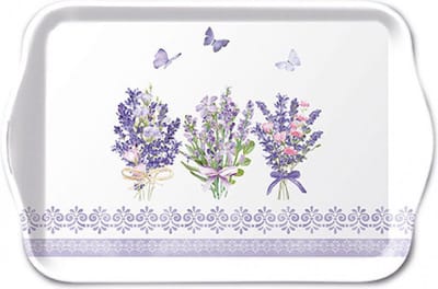 Tray melamine 13x21 cm Lovely lavender white
