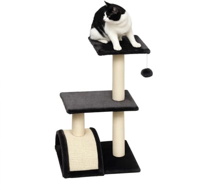 Atlasyx krabpaal - Kattenspeelgoed - Krabpaal voor katten - Katten krabpaal - Kattenspeeltjes - 40 x 35 x 72 cm - Donkergrijs