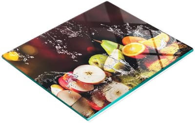 Multifunctionele decoratieve glazen snijplank voor de keuken, appels en peren, 60x52 cm