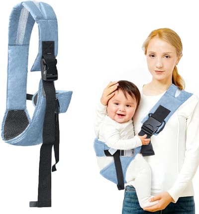 Dailygoods - Verstelbare heupdrager Draagcapaciteit 25 KG Draagdoek Baby Blauw Babydraagdoek Ademend Ergonomisch Geschikt voor pasgeborenen van 3 tot 36 maanden