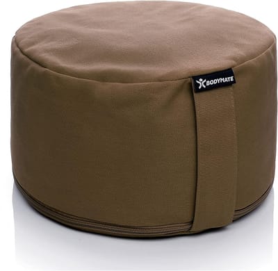 SnelShoppen - Yoga Meditatiekussen Rond 31 cm - 13 cm Hoog - Buckwheat Husk Vulling - Machinewasbare 100% Katoenen Hoes - Perfect voor Yoga en Thuisge
