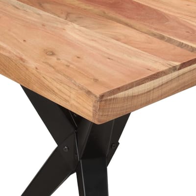Eettafel - Keukentafel - Samen eten - Massief acaciahout - 140x70x76 cm - Zwart
