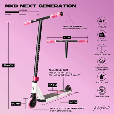 NKD Stuntstep Next Generation White - Pink