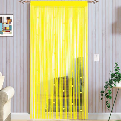 Dailygoody - Kralengordijn voor Deuren - Vliegengordijn - Insectenbescherming - Geel - Decoratief Gordijn - 90 x 200 cm - Voor Woondecoratie
