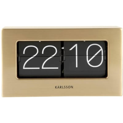 Karlsson Tafelklok Boxed Flip - Geborsteld Goud - 20,5x7x11,5cm - Modern