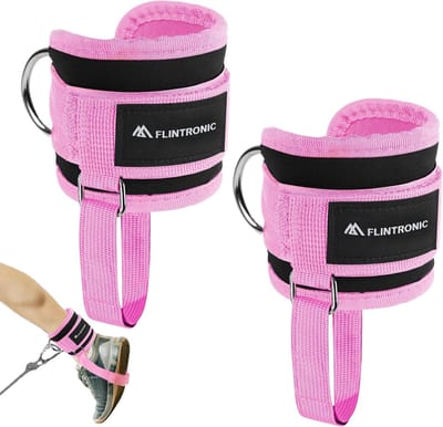 Verstelbare Enkele Hielbanden voor Fitness, Dubbele D-Ring Ankelslingers voor Been- en Biltraining, Ideaal voor Krachttraining en Thuis Workouts