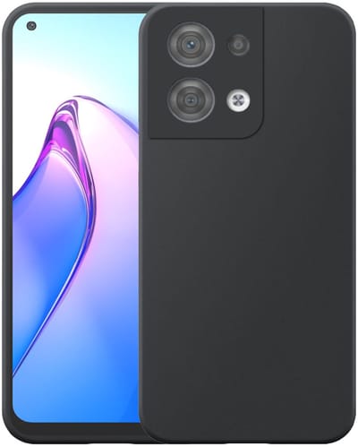 Geschikt voor Oppo Reno 8 5G Telefoonhoesje Zwart Flexibel Siliconen TPU hoesje - Flexible Back Cover Case Siliconen TPU - Zwart - Smartphonica geschikt voor Oppo Reno8 5G