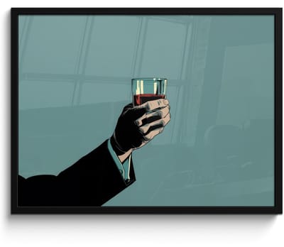Poster in lijst - Fotolijst 80x60 cm - Posters - Arm - Glas - Pak - Blauw - Posterlijst zwart - Decoratie - Wanddecoratie woonkamer - Muurdecoratie slaapkamer - Kerstversiering - Kerstdecoratie voor binnen - Kerstmis