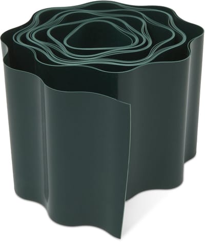 Gazonrand / Tuinborder / Tuinafzetting – Kunststof Gazonrand – 6 m – 10 cm Hoog – Donkergroen – Flexibel en Eenvoudig te Plaatsen – Voor Bloembedden, Gazon en Tuinpaden [11466]