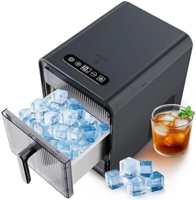 Compacte IJsblokjesmachine - Aanrecht machine - Dranken Koelen - Zelfreinigende Functie - 12 Brokken 10 Min - Grijs