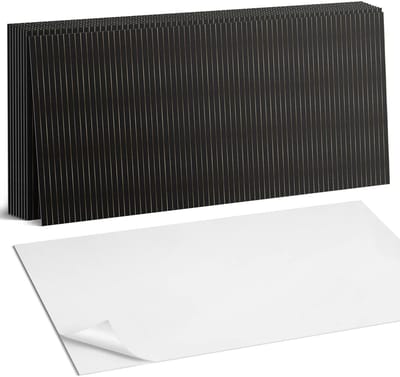 Coloray Plaktegels - Verticale lijnen op de achtergrond Zelfklevende Wandtegels - 40 cm x 20 cm - Zwart Plaktegels - 10 stuks - Rechthoek PVC Tegels - Plaktegels Badkamer - Vloertegels Zelfklevend - Vinyltegels Vloer Zelfklevend - Portugese Tegels