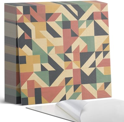 Coloray Plaktegels - Abstract geometrisch patroon Zelfklevende Tegels - 20 cm x 20 cm - Beige Plaktegels - 20 stuks - Vierkant PVC Tegels - Plaktegels Badkamer - Plaktegels Vloer - Vinyltegels Vloer Zelfklevend - Wandtegel Zelfklevend