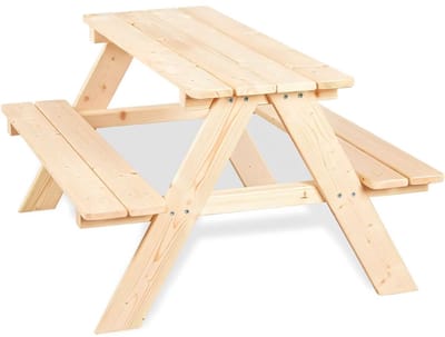 SP® Picknicktafel - Rechthoekige Vorm - Picknicktafel Kinderen - Picknicktafel Kind - Bruin - 90cm x 79cm x 50cm