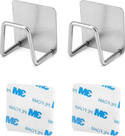 Zelfklevende sponshouder - Roestvrijstalen spoelbakorganizer voor vaatdoeken - Heavy duty - Zilver - 10 kg - 2-pack sponshouder gootsteen magnetische