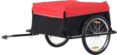 Fietskar - Transportaanhanger Bagagekar - Goederen Vervoeren - Waterdicht Oxford Materiaal - 84.5L x 61W cm - Zwart/Rood