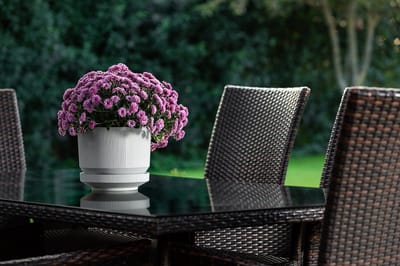 3 crèmekleurige luxe sierpotten 6L bloempotten gebroken wit 23x19cm drainage en schaal incl