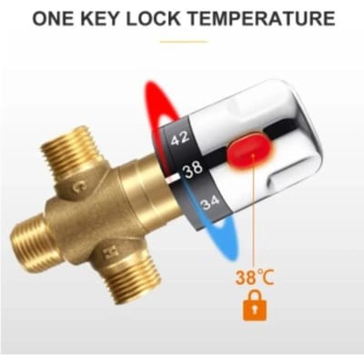 Robinet Mélangeur Thermostatique en Laiton Contrôle de Température Vanne Céramique Pour Chauffe-eau Solaire Pièces de Vanne Cartouche Céramique