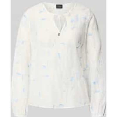 regular fit blouse met lange mouwen met gebloemd borduursel