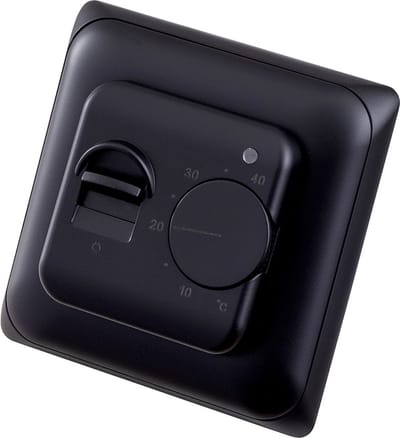 Analoge thermostaat keuze tussen wit of zwart, Zwart
