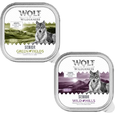 6x300g Wolf of Wilderness Senior Mix (2 soorten) nat hondenvoer