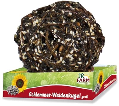 Natuurlijke wilgenbol voor vogels met zonnebloempitten en pinda's, groot 300 g