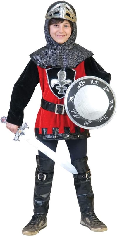 Middeleeuwse & Renaissance Strijders Kostuum | Kentgeenvrees Ridder | Jongen | Maat 116-140 | Carnaval kostuum | Verkleedkleding