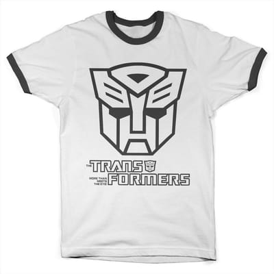 Transformers Autobots M'on'ot'on'e Ringer Tee T-shirt Whit'e/Black
