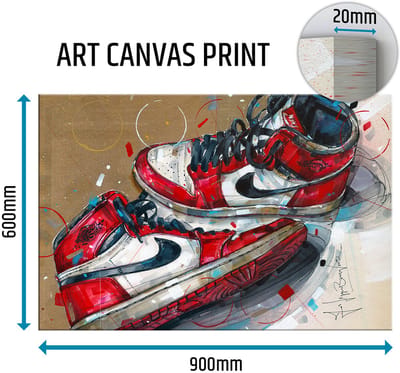 Sneaker canvas 1985 Chicago 90x60 cm