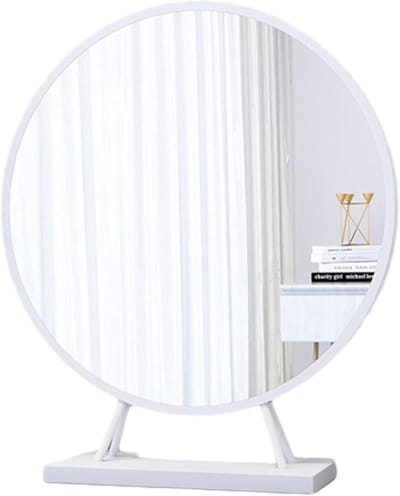 Tafel Make-up Spiegel - Kaptafel Spiegel - Make-up Aanbrengen - 360 Graden Draaibaar - 40 cm - Wit