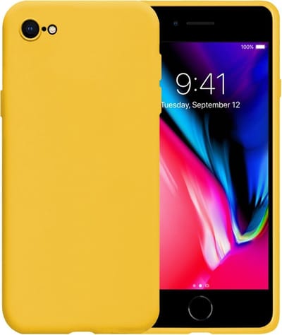 Hoesje - Geschikt voor Apple iPhone 7 - Sterk & Shockproof - Hoes Cover - Siliconen Case - Telefoonhoesjes - Geel