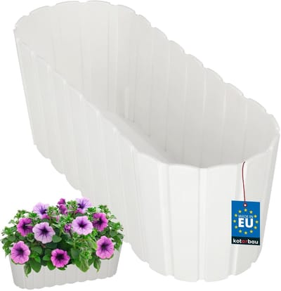 KOTARBAU® Balkonbak, Bloembak voor Balkon, Kunststof, 40 x 13 x 13 cm, Antraciet, Plantenbak Balkon, Groot, Rustiek, Weerbestendig Plantenbak, voor Binnen en Buiten