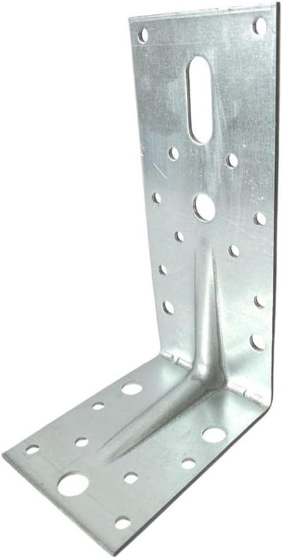 Hoekconnector 2.5mm - Versterkingshoek Balkconnector - Houtconstructies Versterken - Gelegeerd Staal Zinkafwerking - 150x90x65mm - Staal