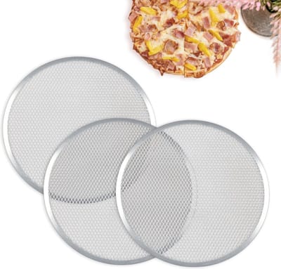 La'Moussawi ® Set van 3 Geperforeerde Ronde Pizzaplaten voor Perfecte Krokante Resultaten