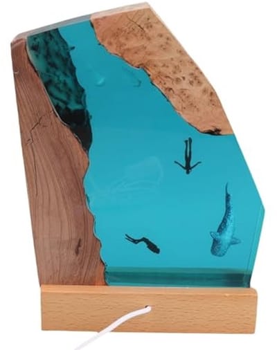 MTTproducts - Hars Oceaan Lamp - Nachtlampje - Creatief Design - Diepzee Grot - Slaapkamer Decoratie - Stijlvol en Functioneel - Perfect voor Elke Ruimte