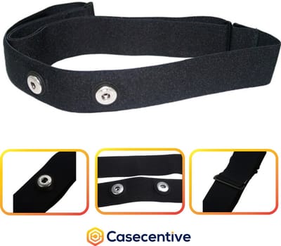 Casecentive Universele Borstband geschikt voor Wahoo TICKR / Polar / Garmin zwart
