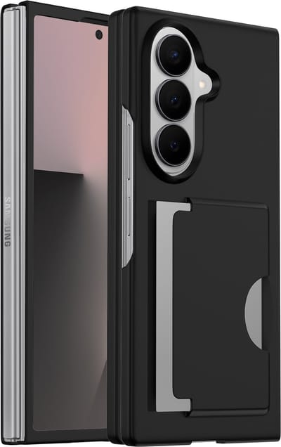 ShieldCase Hoesje met Pasjeshouder geschikt voor Samsung Galaxy Z Fold 7 – Hardcase Backcover – Telefoonhoes voor Pasmuntjes & Kaarten – Zwart – Stevige Case voor Fold7