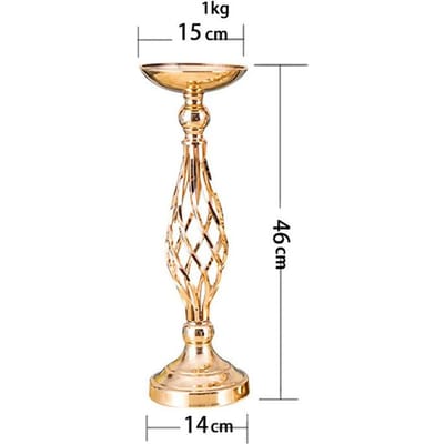 Tafel Kaarsenhouder Decoratie: Gouden IJzerkunst Vaas, Gedraaide Weg Kandelaar voor Bruiloftsbloemen, Bruiloftsrekwisieten 1Pcs