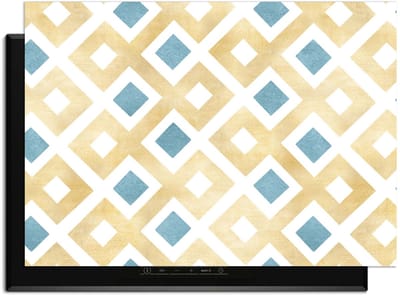 KitchenArt - Golden Diamond Grid - Inductie Beschermer - 83x51.5 cm - Kookplaat Beschermer - Luxe Afdekplaat Inductieplaat - Anti-slip & Oprolbaar - Beschermmat Inductiekookplaat