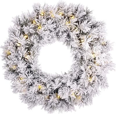 Dinsmore Kerstkrans met LED Verlichting - Ø60 cm - Frosted Green