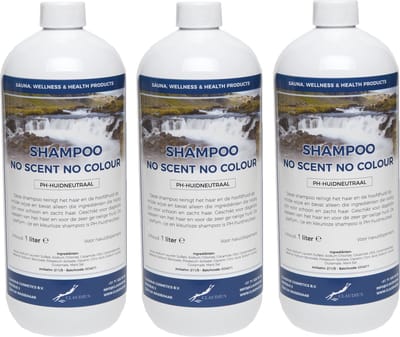 Shampoo No Scent No Colour - 1 Liter - set van 3 stuks - Voordeelverpakking - Haarverzorging