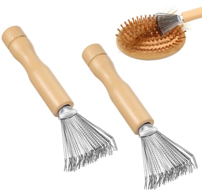 Dailygoods- Haarborstelreiniger - 2 Stuks - Reinigingsgereedschap - Houten Kammen - Geschikt voor Persoonlijk Gebruik - Mooi Cadeau - Kamreiniger