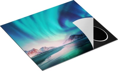 Chefcare Inductie Beschermer Groene Noorderlicht in Noorwegen - 60x50 cm - Afdekplaat Inductie - Kookplaat Beschermer - Inductie Mat