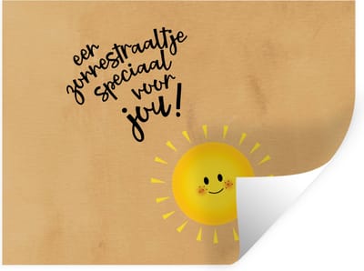 Muurstickers - Sticker Folie - Sterkte - Spreuken - Geel - Zon - 40x30 cm - Plakfolie - Muurstickers Kinderkamer - Zelfklevend Behang - Zelfklevend behangpapier - Stickerfolie