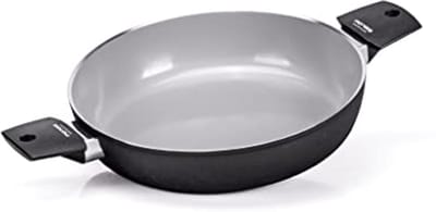 Kookpan 28 cm met natuurlijke coating voor inductie