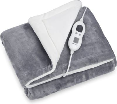 ForDig Elektrische Bovendeken – Warmtedeken - Verwarmingsdeken - 1 persoons – 6 warmtestanden – Timer – 160 x 120cm - Grijs