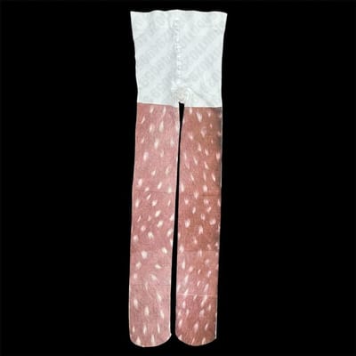 Style Harajuku Y2K Chaussettes Longues Blanches Imprimé Cerf Graffiti Par-dessus le Genou Hautes sur la Cuisse Bas 2000S Chaussettes Cosplay Chaussette Mignonne Kawaii Filles Emo One Size white