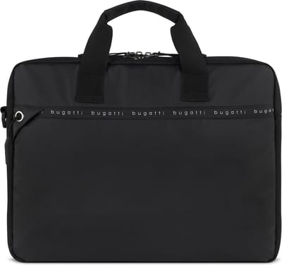 bugatti Laptoptas Schoudertas met laptopvak Blanc DeLight Briefcase Black Zwart