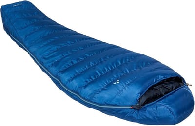 Donzen Slaapzak - Mummy slaapzak - Trekking en kamperen - Klimaatneutraal en gerecycled - 1-persoons - Marineblauw