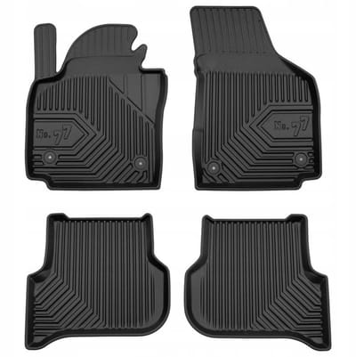 Frogum Interieur Set - Geschikt voor SEAT Altea XL (2004-2015) - No.77 Automatenset + Dry Zone Kofferbakmat (Onderste laadvloer) - TPE Rubber - Zwart