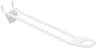 100 stuks - Perfowand Blisterhaak - 15 cm - Dubbel - Wit - Kunststof Gaatjeswand Displayhaak